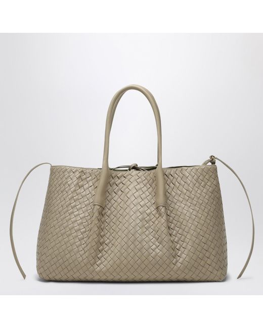 Bottega Veneta Gray Ecru/matcha Large Pinacoteca Bag