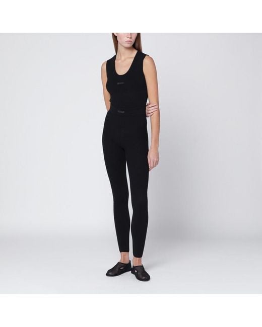 Fear Of God Black Schwarzes Tanktop Aus Stretchigem Waffle-Stoff