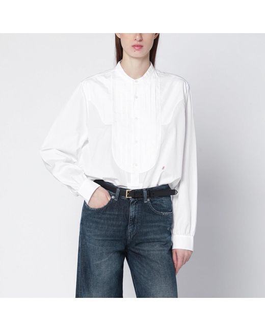 Prada White Cotton Canvas Shirt