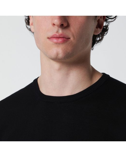 Roberto Collina Black Cotton Knit for men