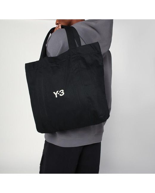 Y-3 Schwarze Tote-Bag Aus Baumwolle Mit Logo in Black für Herren