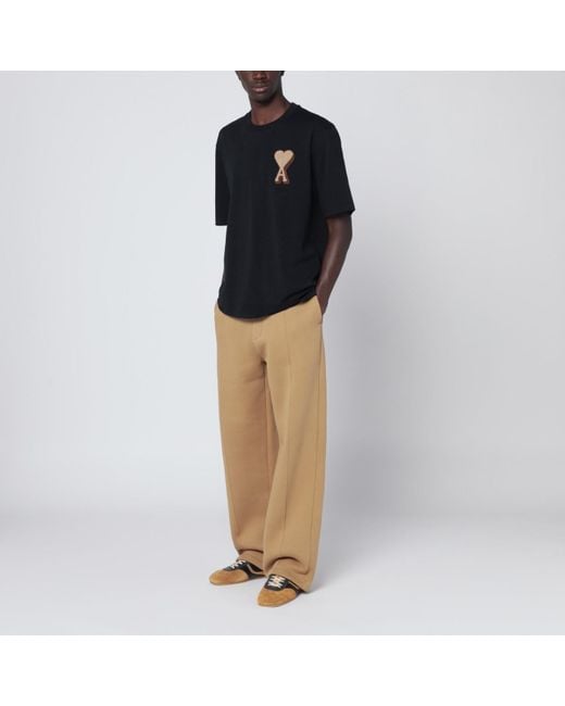 AMI Black Ami De Coeur T-Shirt for men