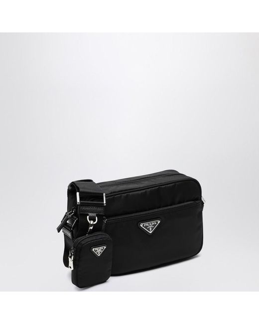Prada Black Schwarze Umhängetasche Aus Re-Nylon