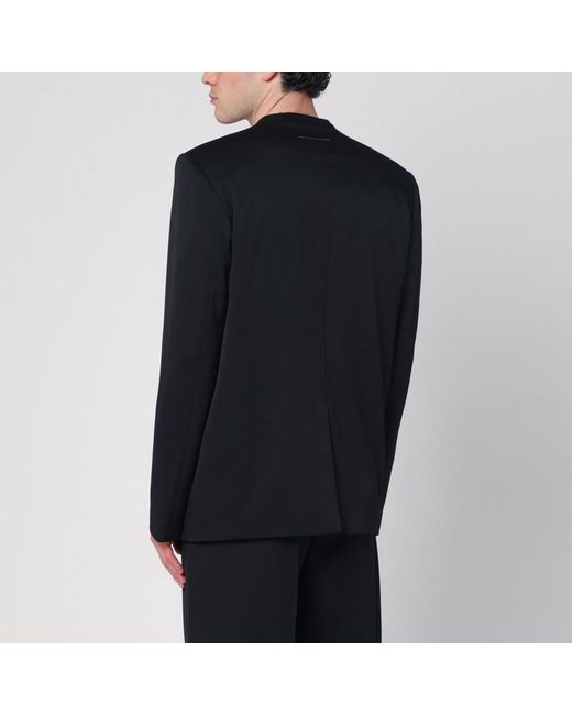 MM6 by Maison Martin Margiela Blue Single-breasted Jacket In Wool Blend for men