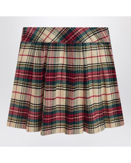 Polo Ralph Lauren Multicolor Cream/ Cotton Twill Tartan Skirt