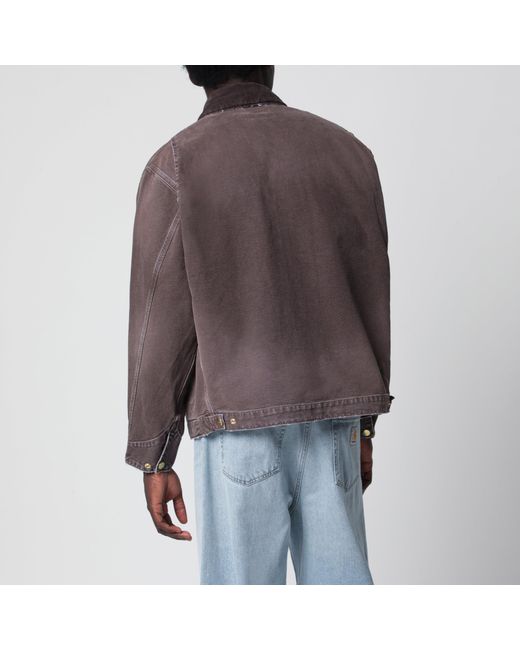 Carhartt Brown Og Detroit Jacket Tobacco/Destroy Wash for men