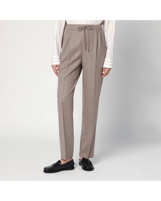 Max Mara Natural Dove Cashmere Trousers