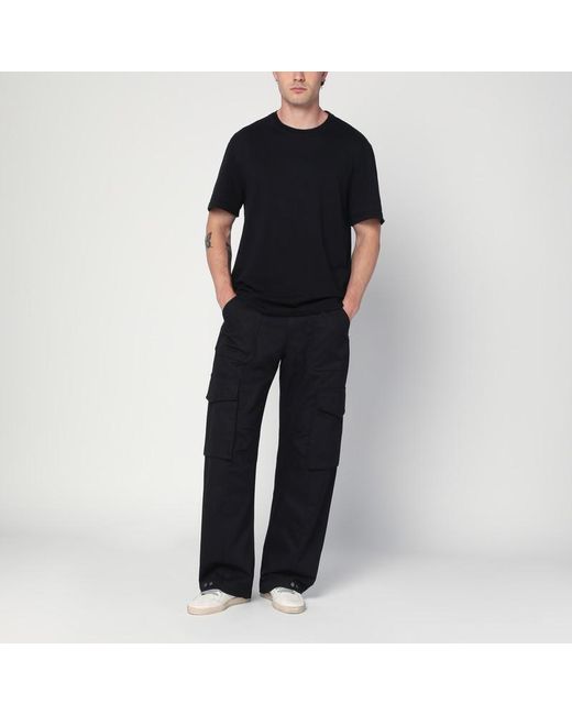 T-shirt nera in cotone di Golden Goose Deluxe Brand in Black da Uomo