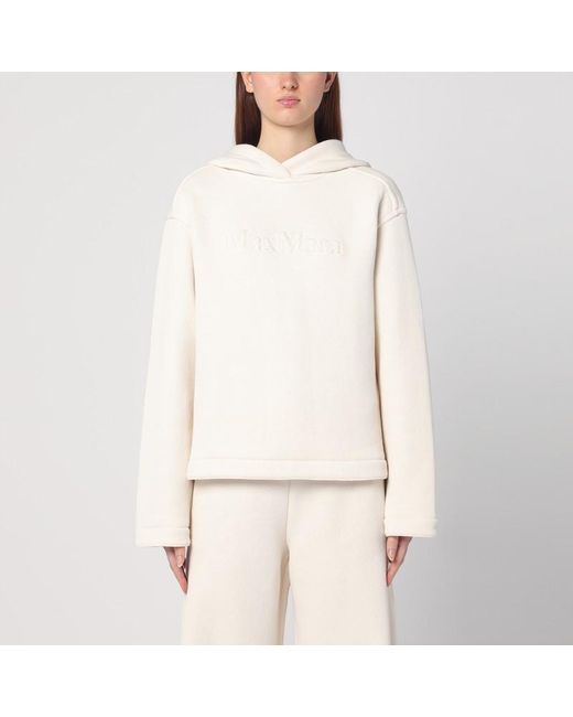 Sweat À Capuche Blanc En Coton Max Mara en coloris Natural