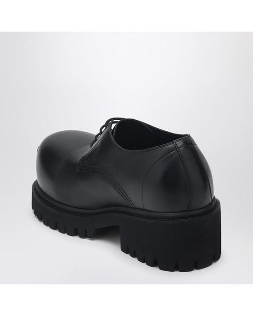 Allacciata derby stomper nera in pelle di Balenciaga in Black da Uomo