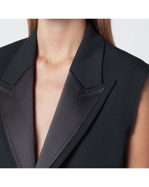 AMI Black Anthracite Wool Vest