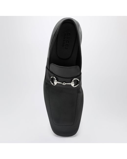 Gucci Black Leather Horsebit Loafers With Hardware for men