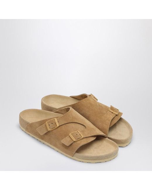 Birkenstock Brown Slide Zürich Exquisite Cream Coloured for men