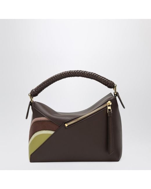 ショルダーバッグ・ポシェット LOEWE PUZZLE EDGE SMALL BAG CHOCOLATE/LIGHT MOSS Loewe Puzzle Edge Small Bag Chocolate/Light Moss in Brown