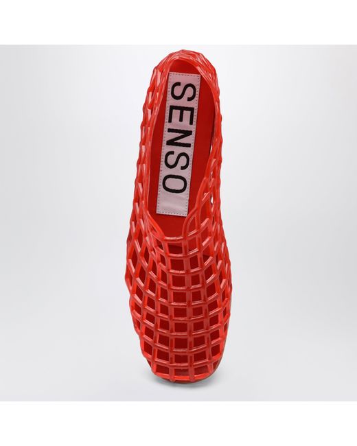 Senso Red Rubber Mesh Ballet Flats