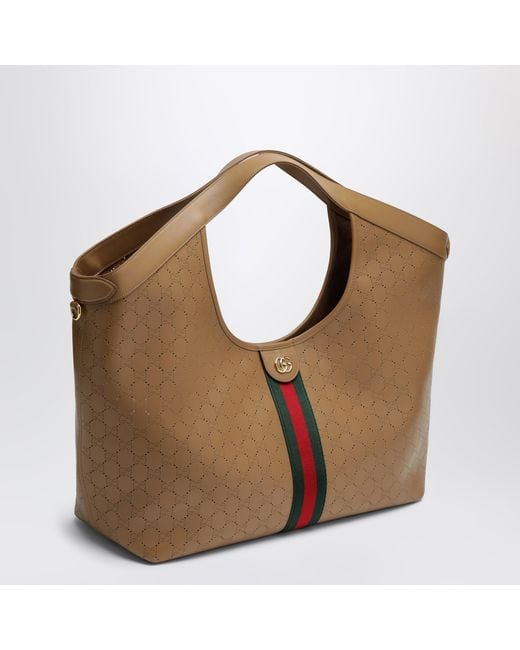 Gucci Brown Giglio Large Shopping Tote