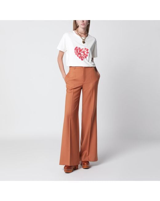 Chloé White T-Shirt With Cherry Logo Print