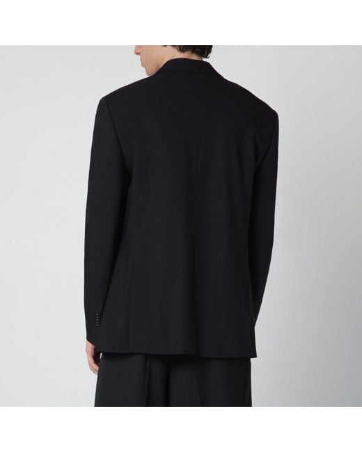 AMI Black Single-Breasted Wool Jacket for men