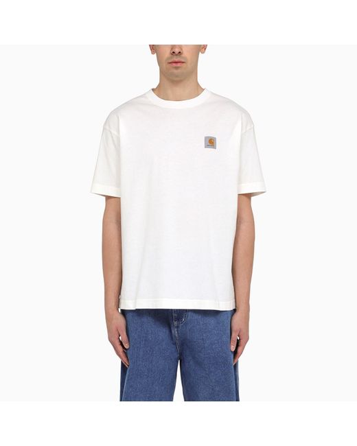 Carhartt White S/s Chase Wax Cotton T-shirt for men