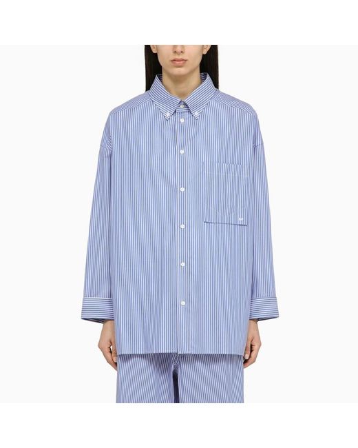 Camicia button-down a righe azzurra/bianca in cotone di DARKPARK in Blue