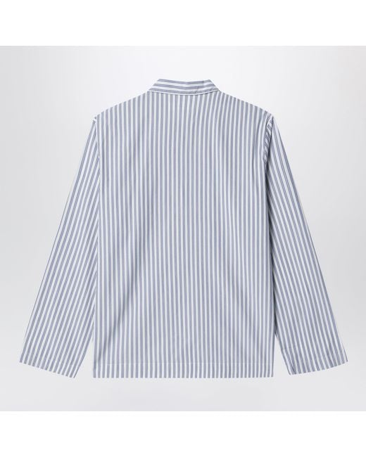 Tekla Blue Light Striped Pajama Shirt for men