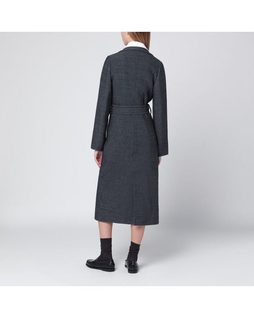 NAMACHEKO Black Wool Coat With Belt