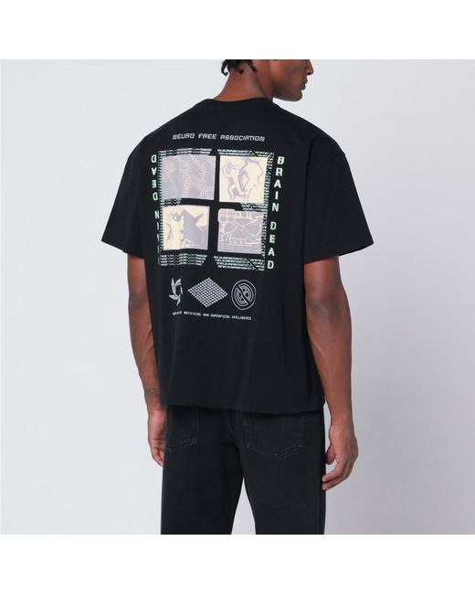 T-Shirt Noire Neuro Free Association Brain Dead pour homme en coloris Black