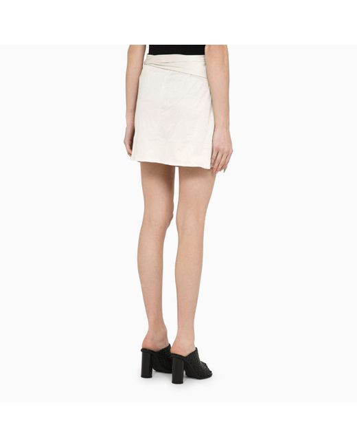 Isabel Marant Natural Chalk Cotton Mini Skirt