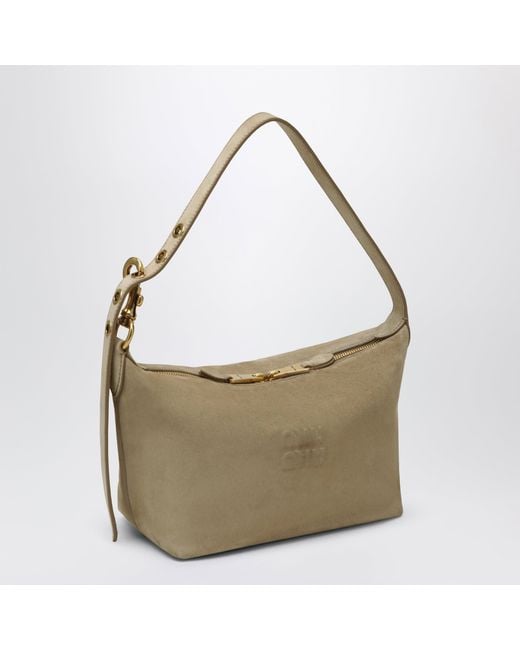 Miu Miu Metallic Suede Leather Bowling Bag