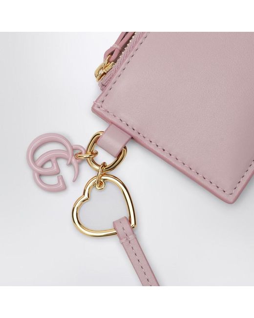 Gucci Pink Card Holder With Gg Charm