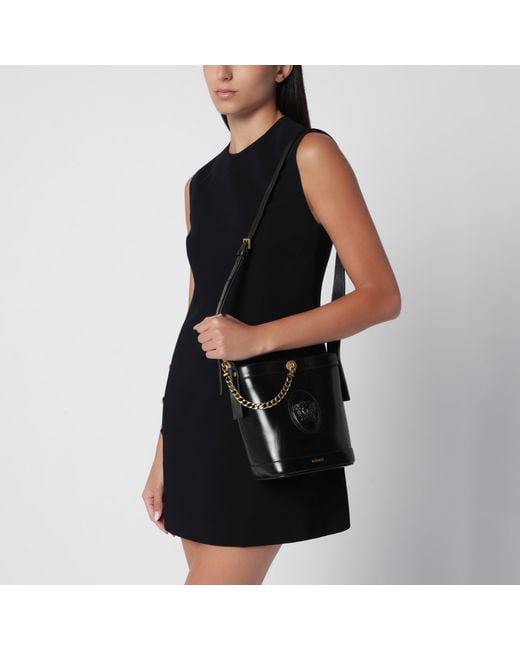 Versace Black Leather Bucket Bag