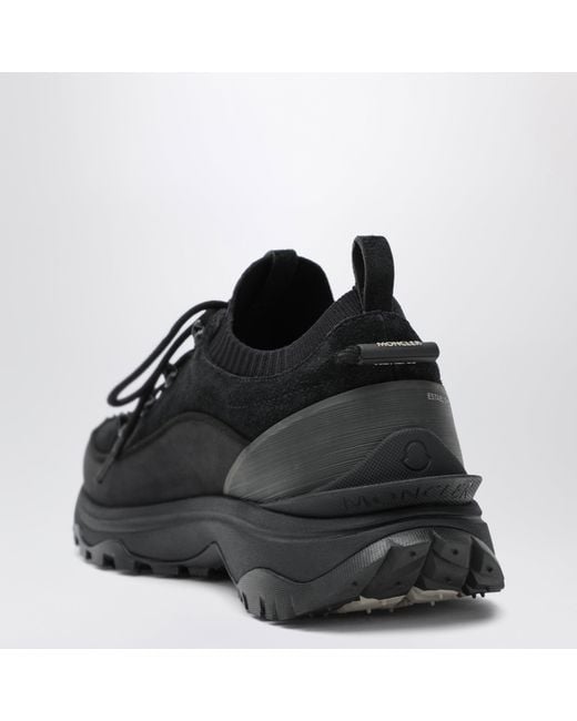 Moncler Black Trailgrip Lite3 Suede Leather Sneakers for men
