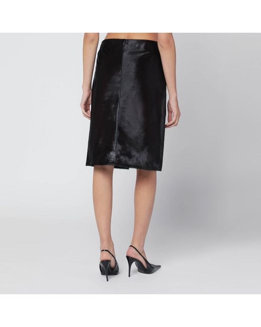 Loulou de Saison Black Brauner Myra-Rock Aus Leder Mit Pony-Effekt