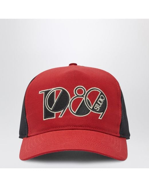 1989 STUDIO Red Baseball Cap 1989 Pop Logo for men