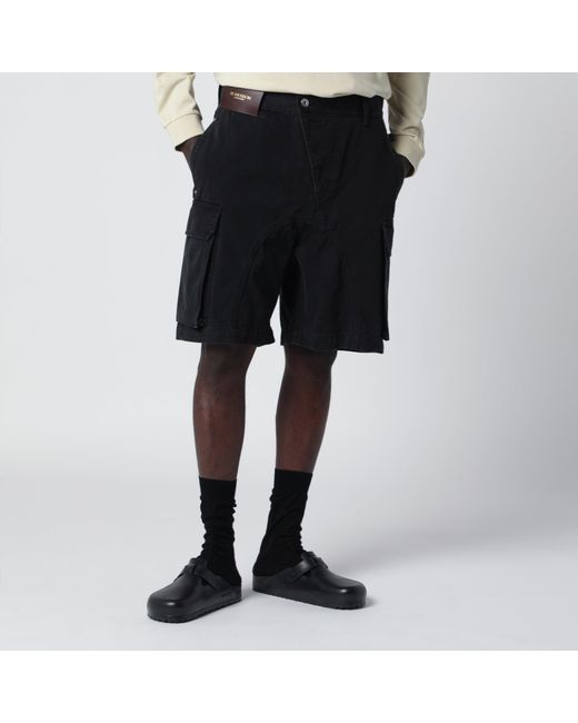 J.W. Anderson Black Shorts With Braided Patch Pockets for men