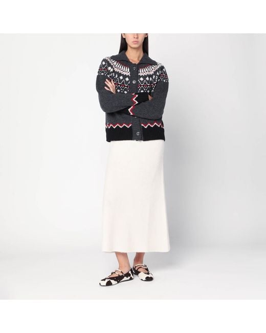 Alanui Black Fair Isle Patterned Cardigan