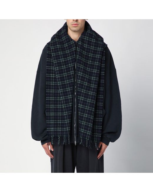 Balenciaga Blue Hoodie With Utility Sports Icon Scarf for men