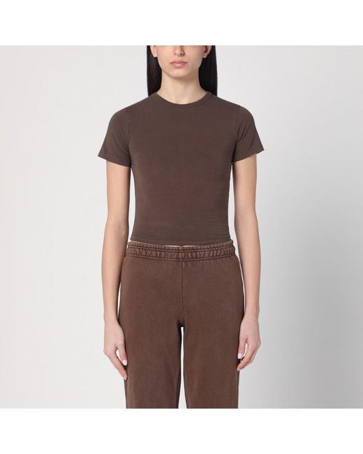 Entire studios Brown Cropped T-Shirt