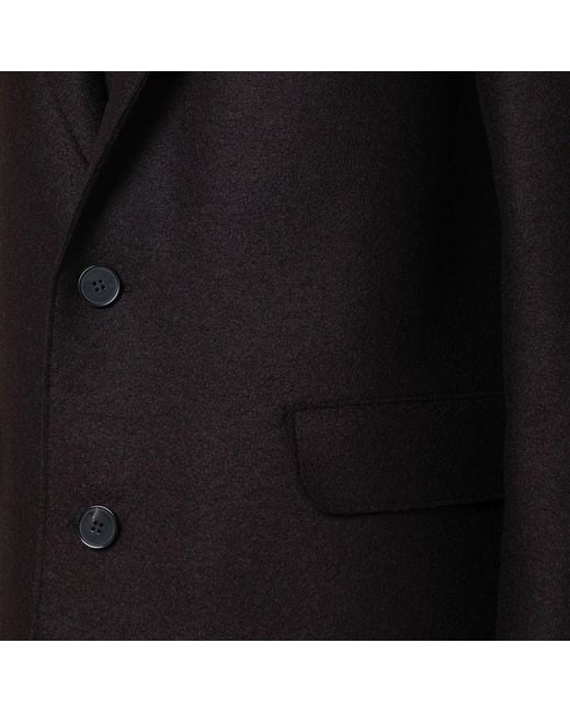 Harris Wharf London Black Single-Breasted Wool Coat for men