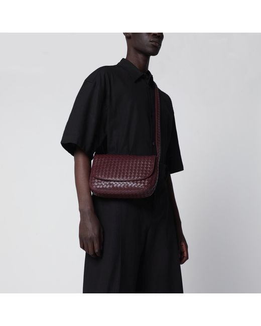 Bottega Veneta Brown Braided Leather Shoulder Bag Mahogany for men