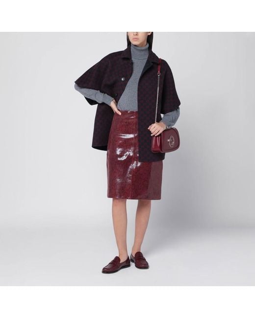Gucci Blue Reversible Coat With Gg Pattern