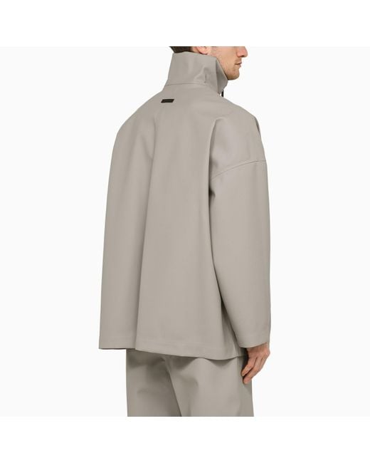 Fear Of God Gray Rubberized High-necked Jacket Paris Sky for men