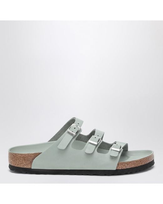 Birkenstock White Slipper Florida Colour Pure Sage