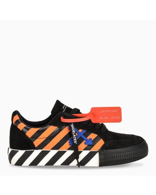 Off-White c/o Virgil Abloh Black And Orange Diag Low Vulcanized Sneakers for men