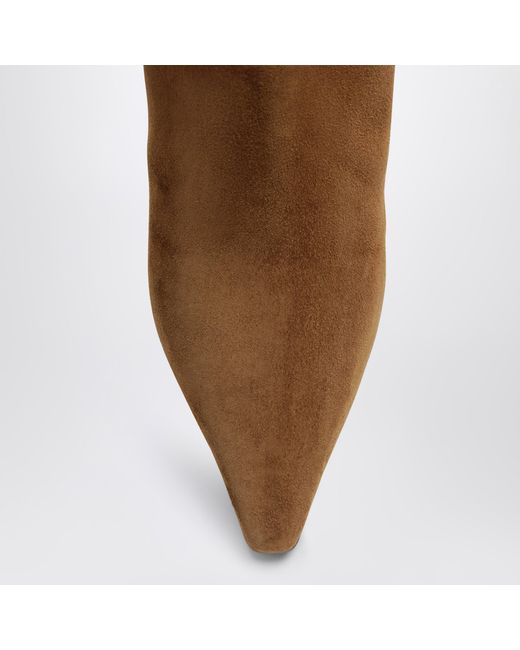 Paris Texas Brown Knee-High Cognac Goat Suede Boots