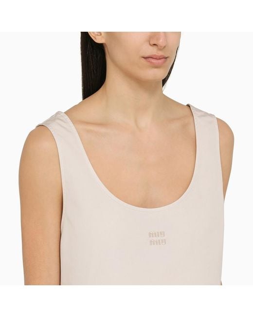 Miu Miu Black Opal Cotton Tank Top