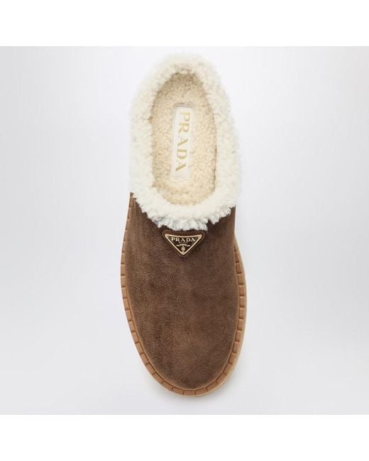 Prada Brown Cacao Colored Suede Loafers
