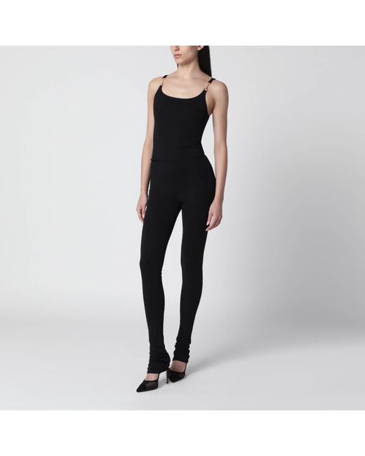 Gucci Black Viscose Crêpe Jersey Top With Horsebit Detail
