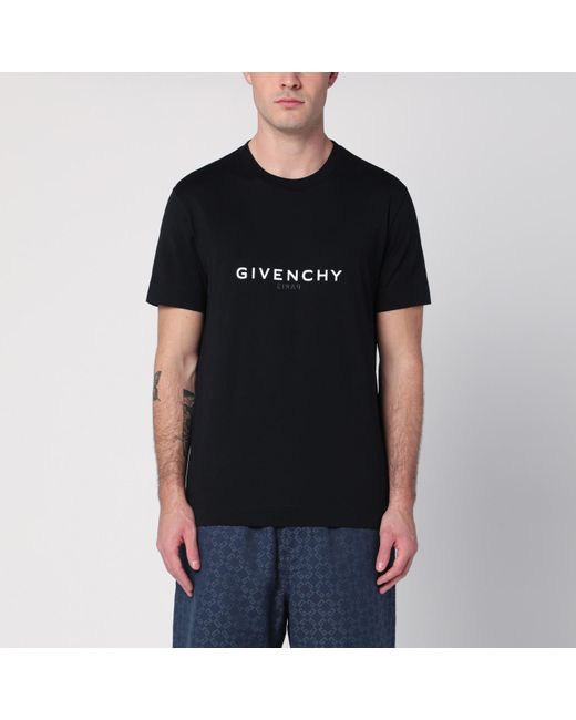 Givenchy Black Reverse Cotton Slim T-Shirt for men