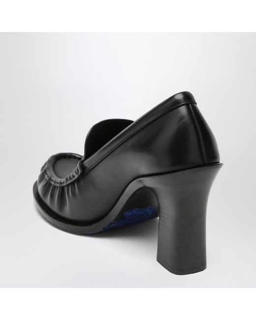 Burberry Black Cadet Leather Loafers With Heel